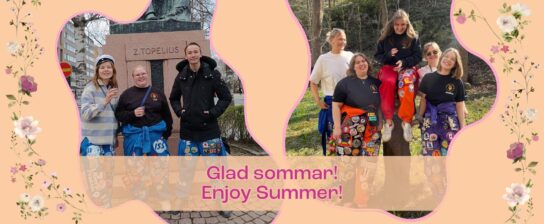 Banner glad sommar bild på styrelsen och somriga blommor