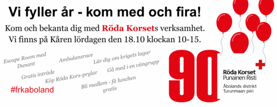 banner röda korset åboland 90 år