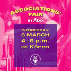 Associations' fair 6 March 4–6 p.m. at Kåren