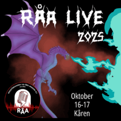 RÅA LIVE 2025 reklambild med en lila drake som spottar ut turkos eld