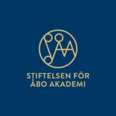 SÅA logo mot blå bakgrund stiftelsen för åbo akademi