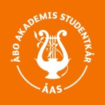 åas square fyrkant åbo akademis studentkår vit logo orange bakgrund