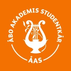 abo akademis studentkar vit logo orange bakgrund