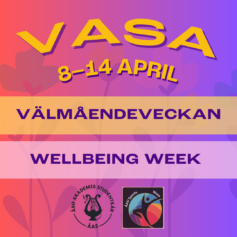 dekorativ bakgrundsbild och text, Vasa 8–14 april välmåendeveckan well-being week