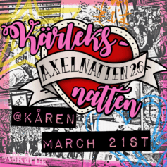 kärleksnatten axelnatten text på stort hjärta