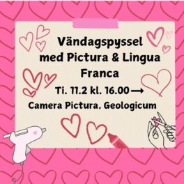 vändagspyssel med pictura och lingua franca tis 11.2 kl. 16.00 framåt i Camera Pictura i Geologicum